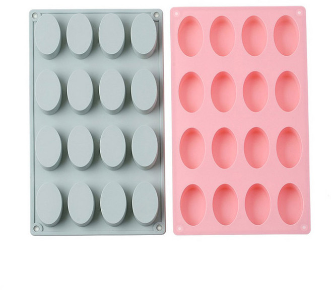 실리콘몰드 타원형 16구 계란빵틀 2종, 블루 + 핑크, 1세트