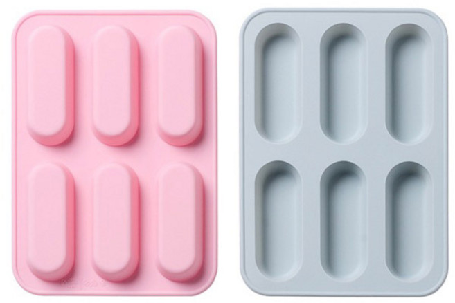 실리콘몰드 바통 얼음몰드 6구 2종, 블루 + 핑크, 1세트