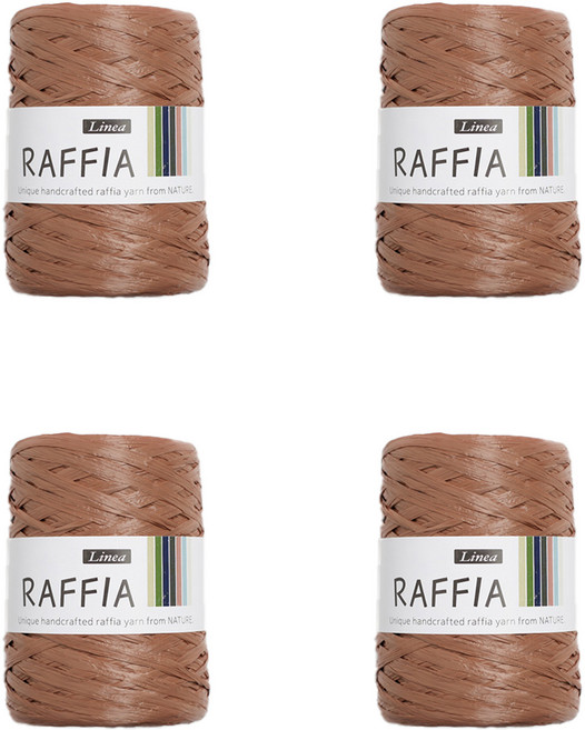 리네아 라피아 뜨개실, 426 연코코아, 4개