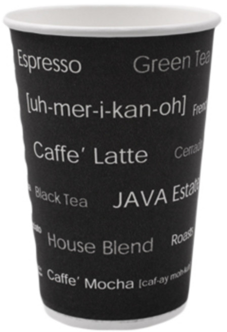 테이크아웃 종이컵 블랙영문 390ml, 100개입, 1개