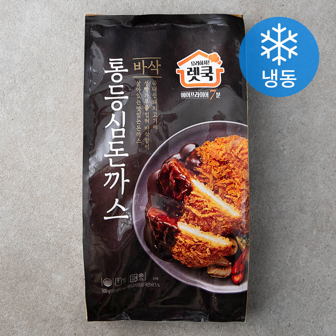 렛쿡 바삭 통등심 돈가스 (냉동), 500g, 1개