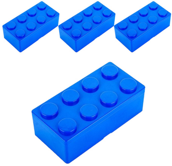 블록 멀티 수납함 L, 블루, 4개