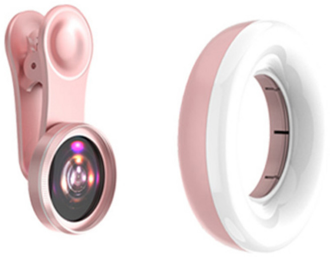 ILWOO LED 라이트 스마트폰 접사렌즈 IW-TA, 핑크, 1개