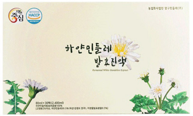 하얀민들레 발효진액, 30개, 80ml