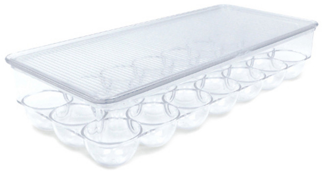 UH홈데코스토어 뚜껑식 계란 트레이 21구, 투명, 1개