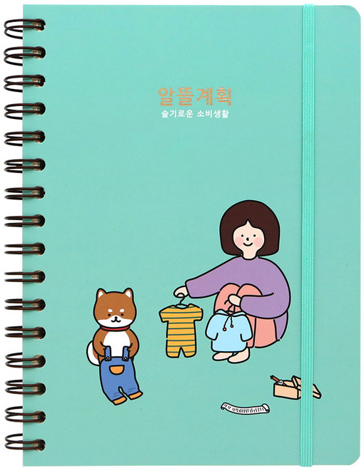 핑크풋 9500 보리 알뜰계획 가계부, 민트, 1개
