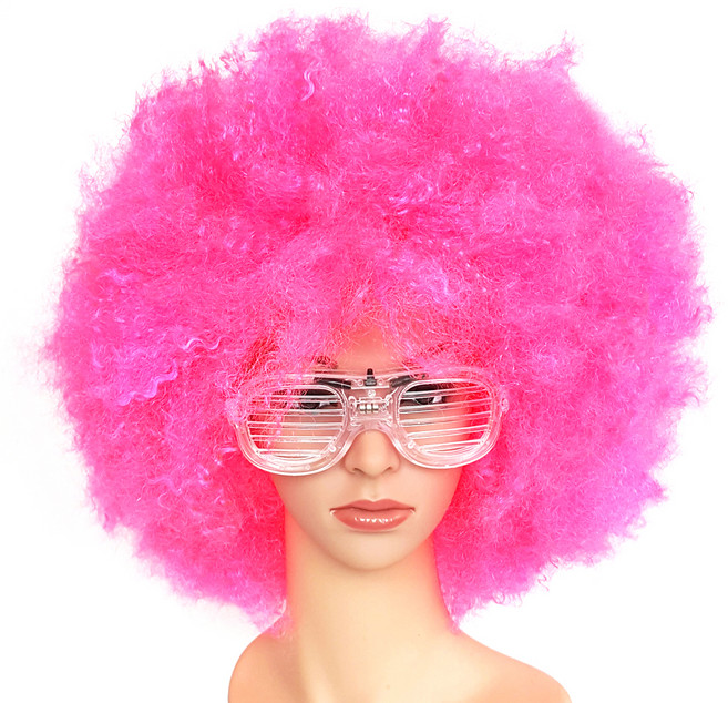 특대형 뽀글이 파티 가발, 핑크, 1개