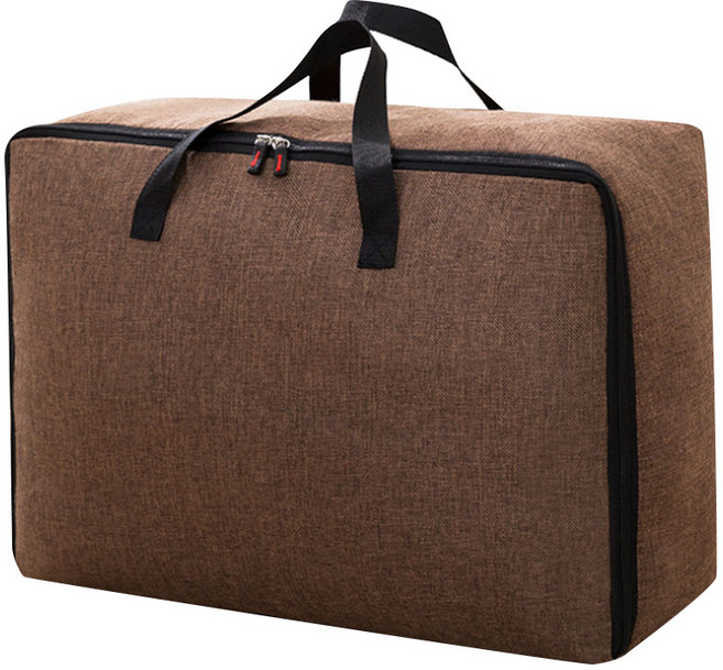 마켓에이 코튼 린넨 이동식 이불 정리함 2XL, 브라운, 1개
