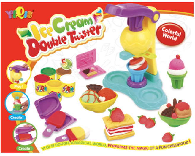 YIQIS 아이스크림 더블트위스터 유아용 칼라클레이 세트 8818a, 혼합색상, 5kg, 1개