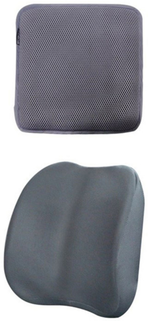 바디연구소 집중방석 + 허리쿠션 세트, 쿨그레이(방석), 단일색상(쿠션)