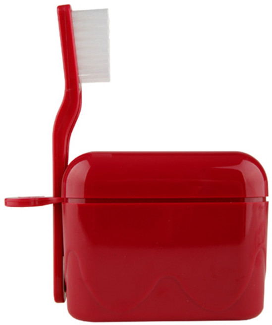 위덴 틀니칫솔 + 틀니케이스 레드 WD727, 1세트