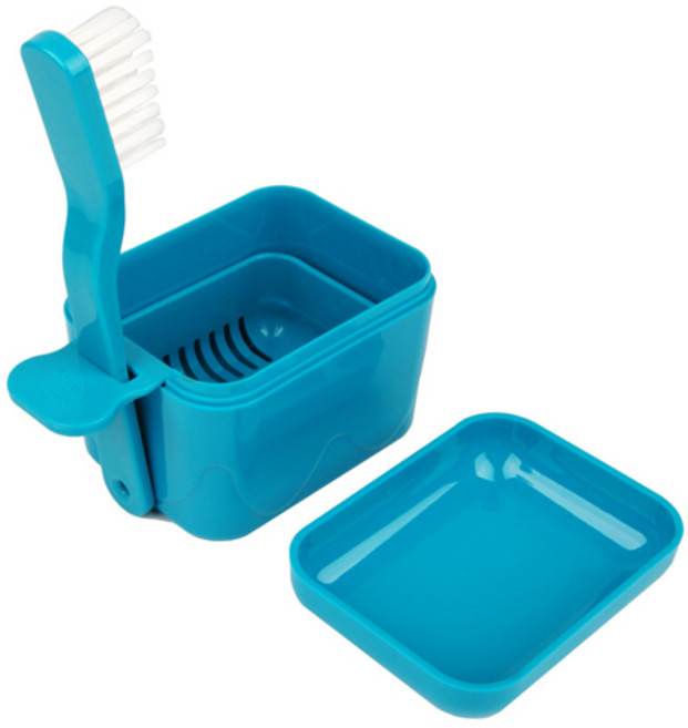 위덴 틀니칫솔 + 틀니케이스 그린 WD727, 1세트