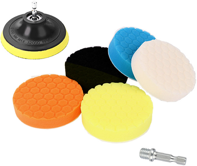 홈데코레 전동드릴 헥사 광택 패드 7종 세트 100mm, 1세트