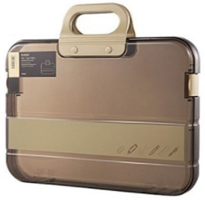 영그린 투명 손잡이형 A4 파일케이스, 블랙, 1개