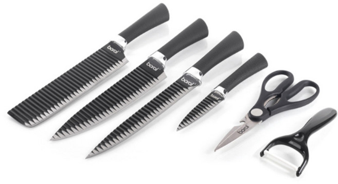 보랄 더 셰프 식도 6종 세트, 1세트, 중식도+다용도칼+고기,생선용칼+과도+주방가위+감자칼