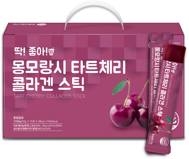 미쁨생활건강 딱 좋아 몽모랑시 타트체리 콜라겐 젤리 스틱, 1.2kg, 1개