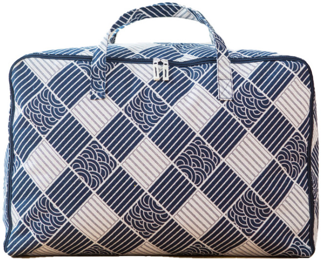 마켓에이 미니멀 패브릭 손잡이 이불 정리함, 기학블루, 1개