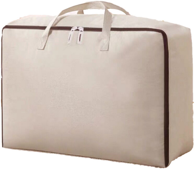 마켓에이 미니멀 패브릭 손잡이 이불 정리함, 베이지, 1개