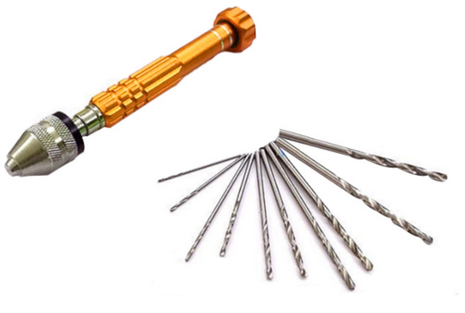 HD 프라모델 건담 건프라 컬러 핀바이스 옐로우 + 드릴날 10종 세트, 1세트