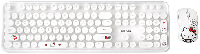 헬로키티 무선키보드 마우스 콤보 세트, 일반형, HK-RW367KM, 화이트