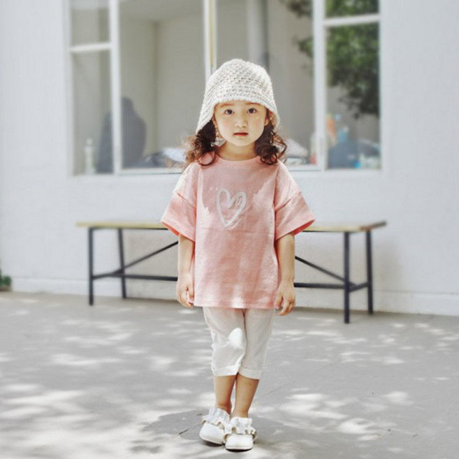 monfimafi 童款愛心印花短袖上衣
