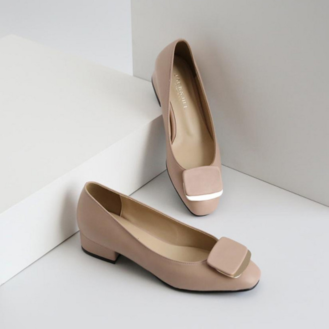 잭앤질 여성용 라운드 스퀘어 골드 로퍼 JA1107