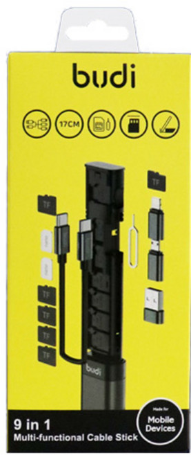 budi 9 in 1 멀티 케이블 스틱, 1개