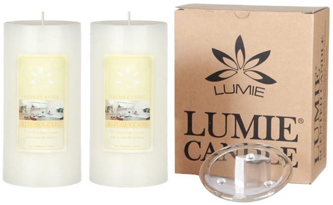 르미에 필라 캔들 2p + 유리받침 세트, 키친케어, 600g, 1세트