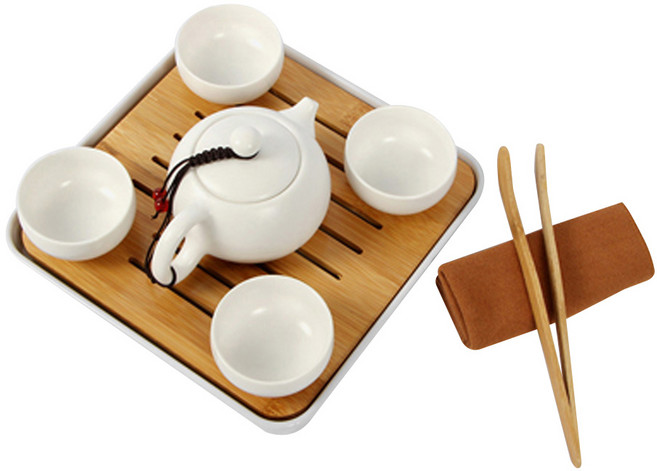 티앤차 여행다도다기세트, 1세트, 6종, 화이트