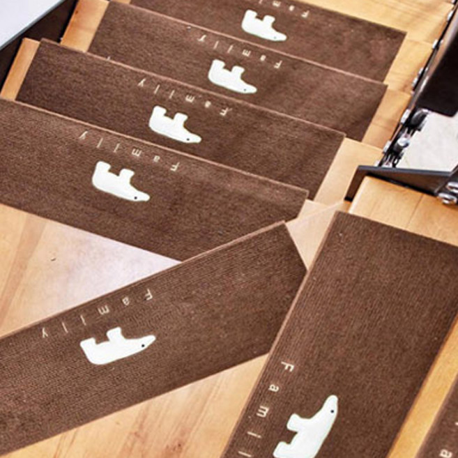 계단 미끄럼 방지 패드, 야광곰브라운, 5개