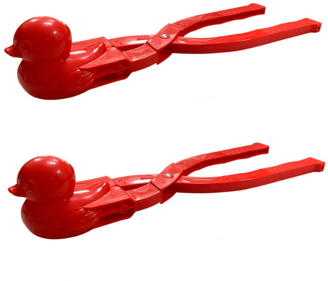 리빙웜 오리모양 눈 집게 모래집게 레드 2p, 1세트