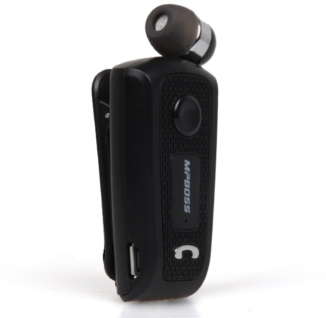 엠피보스 클립형 블루투스 이어셋, 블랙, MS-RMBT80