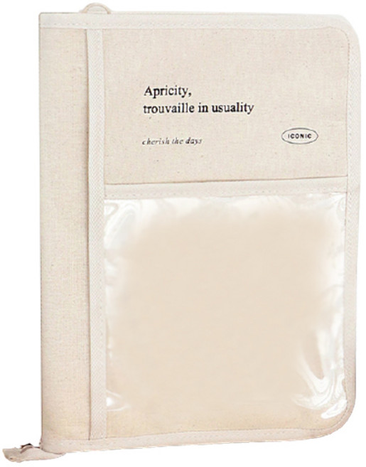 아이코닉 태블릿 북파우치, 아이보리, 1개