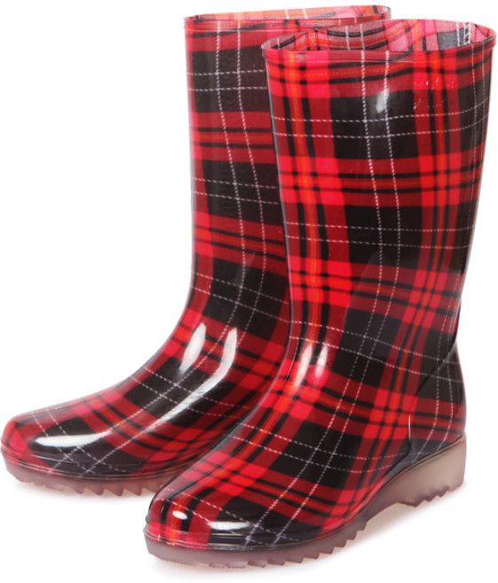 보생 K투명 여성 장화, 적체크, 240