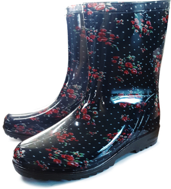 보생 K투명 여성 반장화, 장미, 250