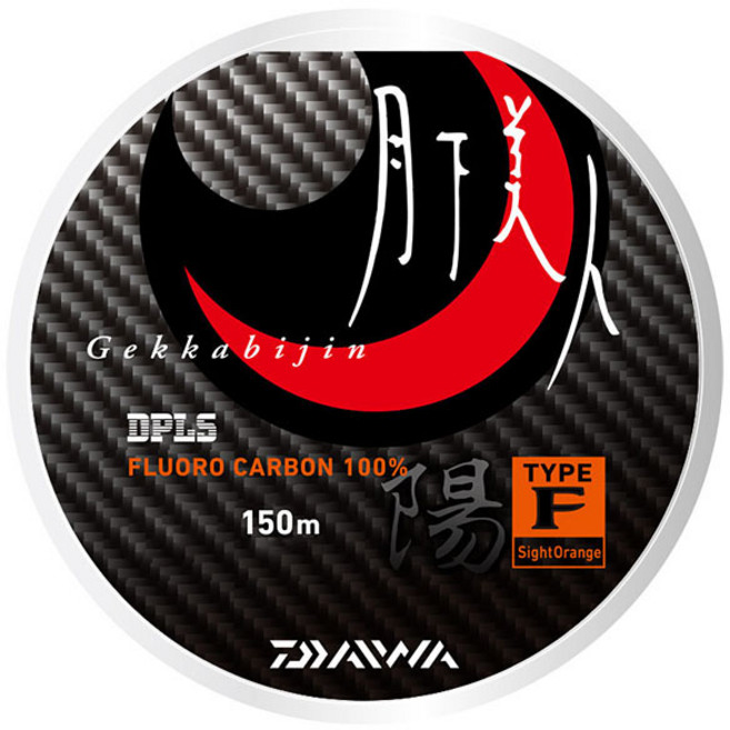 다이와 월하미인 플로로 카본 라인 낚시줄 T-F2 150m, 사이트오렌지, 1개