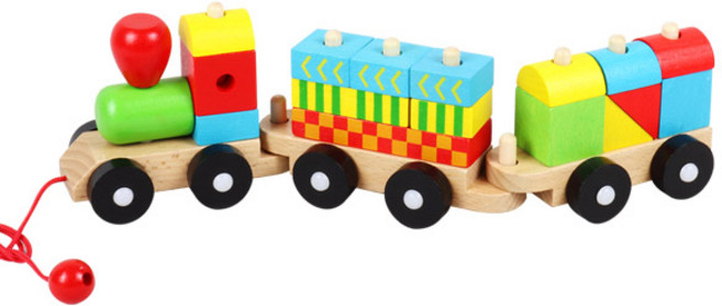 todolibro 原木形狀火車玩具, 混合顏色, 1個