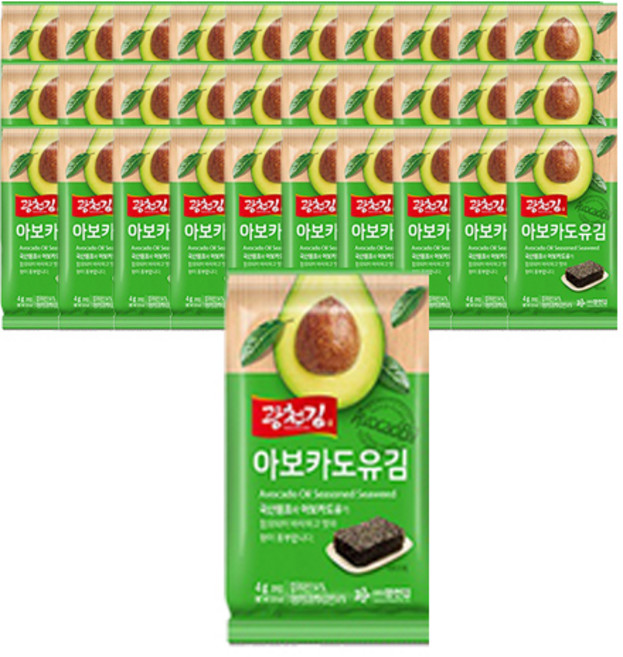 광천김 아보카도유 도시락김, 4g, 48개
