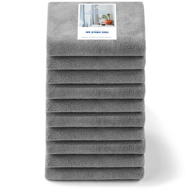 보들보들 초극세사 손걸레 소, 10개, 그레이