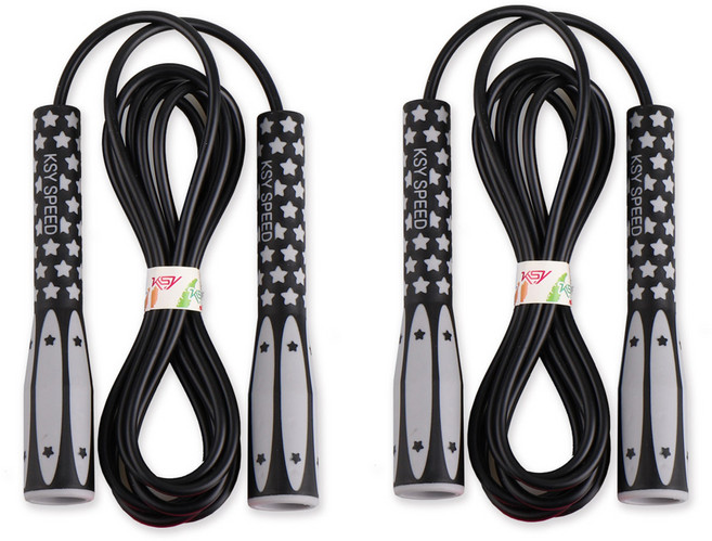 김수열줄넘기 점핑스타 KP-005 2p, 블랙, 1세트