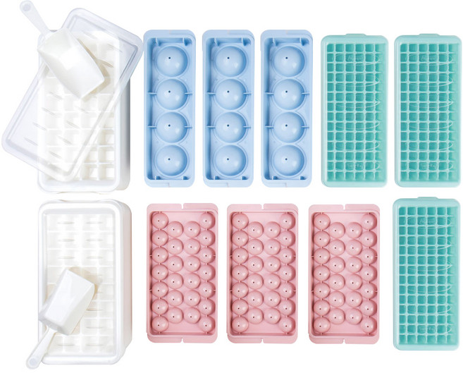 채움리빙 얼음트레이 홈카페 A 11종 세트, 블루 + 핑크 + 민트 + 화이트, 1세트