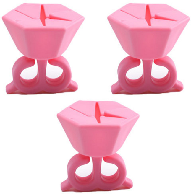 반지 매니큐어 홀더 핑크, 3개