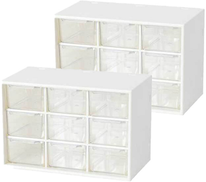 미니 수납장 2p세트 RK_366, 화이트, 9단