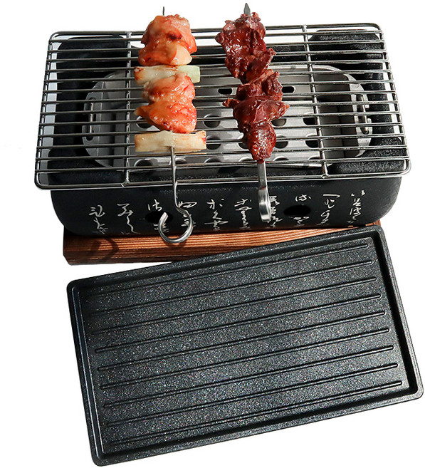 경도 가정용 직사각화로 + 구이판 세트, 24 x 13.1 x 1.8 cm, 1세트