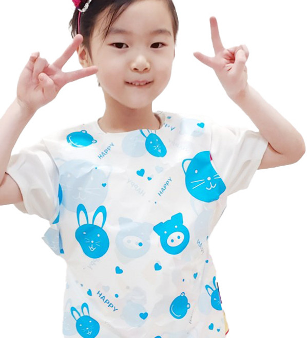 에버크린팩 어린이 일회용 앞치마, 블루, 100개