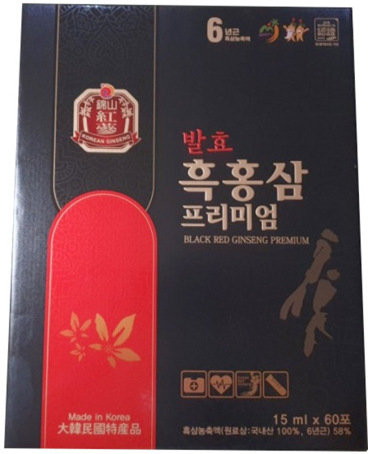 6년근 발효 흑홍삼 프리미엄, 60개, 15ml