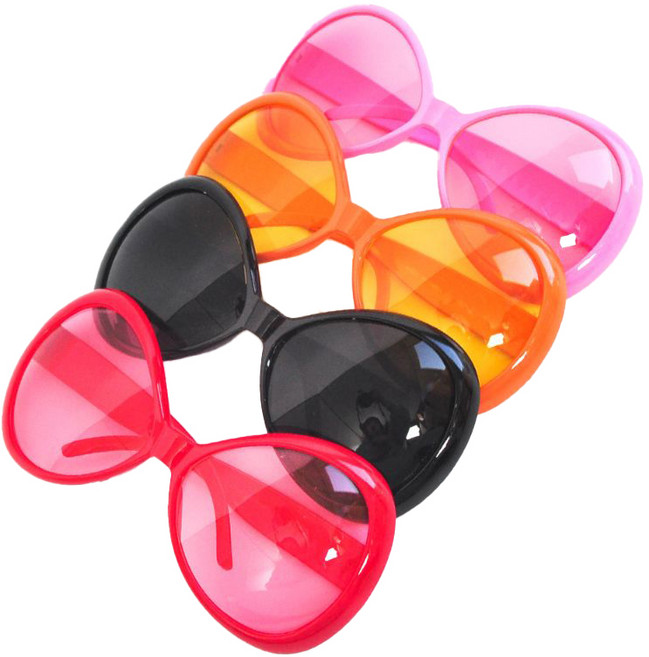 파티쇼 대왕 잠자리 안경 4종 세트, 레드, 핑크, 오렌지, 블랙, 1세트