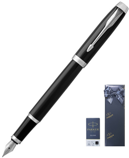 파카 아이엠 코어 CT 만년필 + 카트리지 기프트세트, F, 락카블랙
