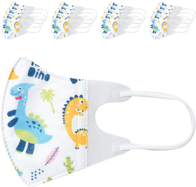 러블리앙즈 3D 입체 마스크 유아용 초소형, 10개입, 3개, 공룡