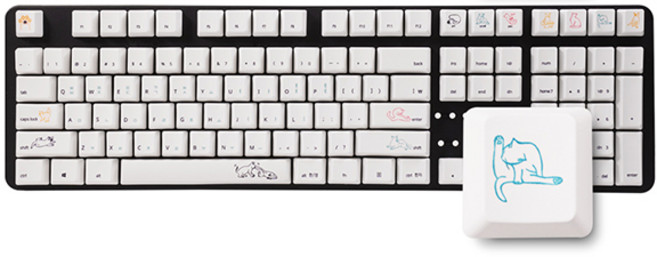 씽크웨이 CROAD 염료승화냥 X58 PBT 키캡, 화이트, CROAD X58 PBT, 일반형